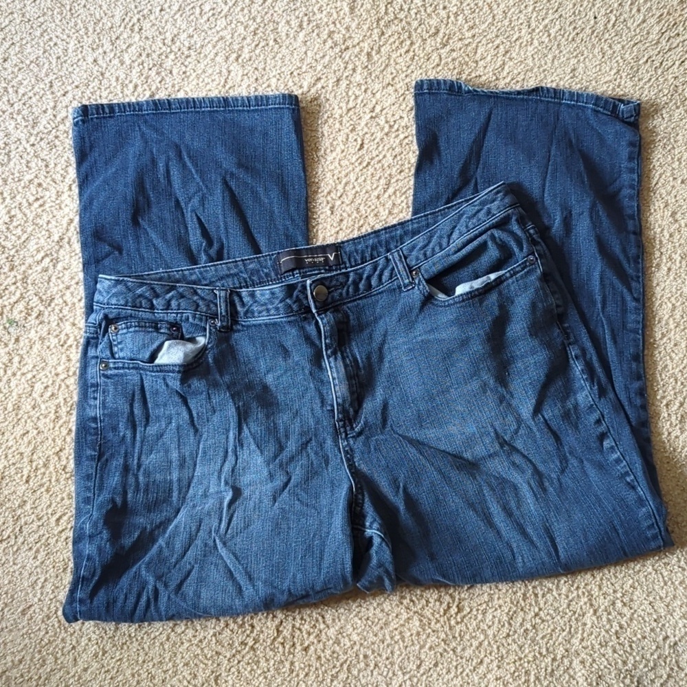 Venezia Medium Wash Denim Bootcut Jeans Size 18 Short/ Petite
